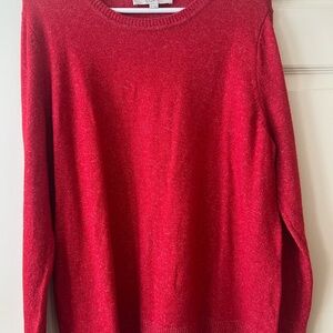LOFT Vibrant Red Crew Neck Sweater